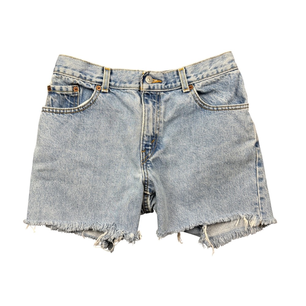 Levis 550 Vintage Light Wash Denim Shorts Cutoff Women 8 Petite Festival Boho
